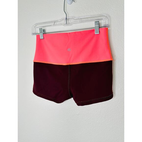 Lululemon Peach Bordeaux Reversible Sweat Wicking Boogie Short Shorts 2 - Picture 3 of 9